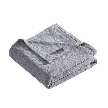 King size Cozy Lightweight Grey 100-Percent Cotton Blanket - Machine Washable