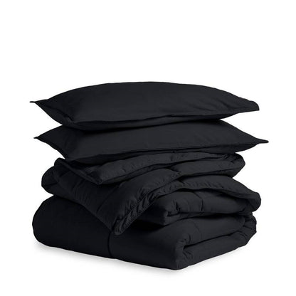 King/Cal King Size All Season Super Soft Down Alternative Comforter Set Black