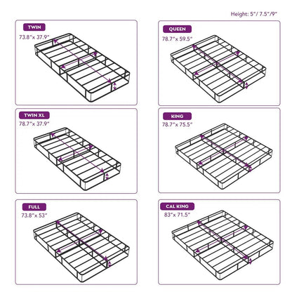 King size 5-inch Low Profile Metal Box Spring Mattress Foundation with Cover