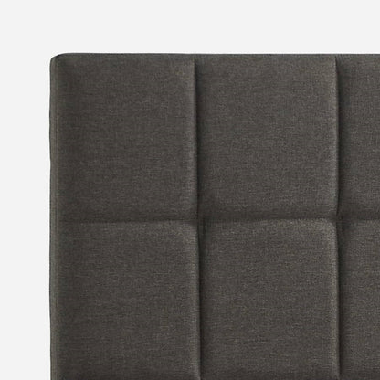 King size Grey Upholstered Platform Bed Frame with Padded Headboard