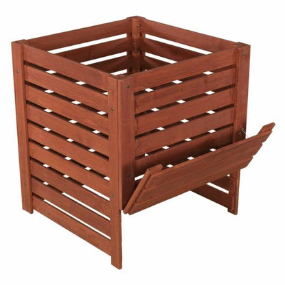 Solid Wood 90-Gallon Compost Bin with Removable Top and Hinged Side Panel
