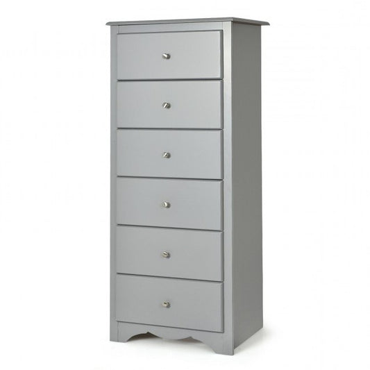 Modern Grey 6 Drawer Tall Wood Dresser Chest | FastFurnishings