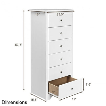 Modern White 6 Drawer Tall Wood Dresser Chest | FastFurnishings