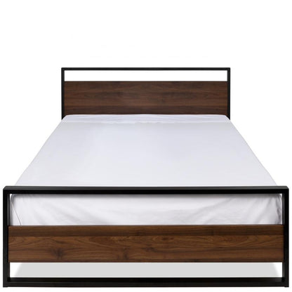 Modern FarmHome Queen Low Profile Metal Wood Platform Bed
