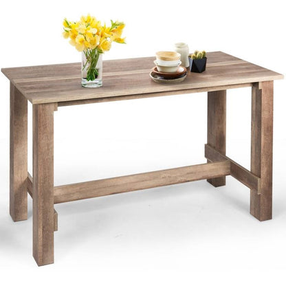 Modern Farmhouse Brown Wood 55-inch Counter Height