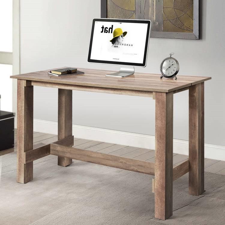Modern Farmhouse Brown Wood 55-inch Counter Height