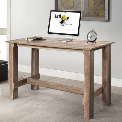 Modern Farmhouse Brown Wood 55-inch Counter Height