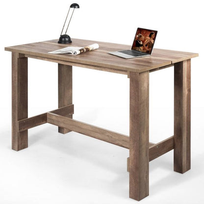 Modern Farmhouse Brown Wood 55-inch Counter Height