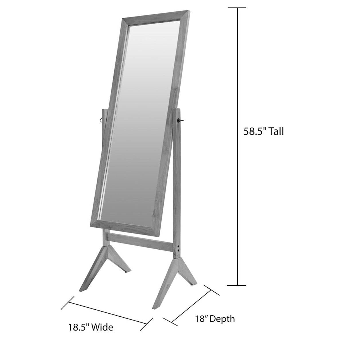 Modern Full Length Freestanding Bedroom Floor Cheval Mirror in Cherry