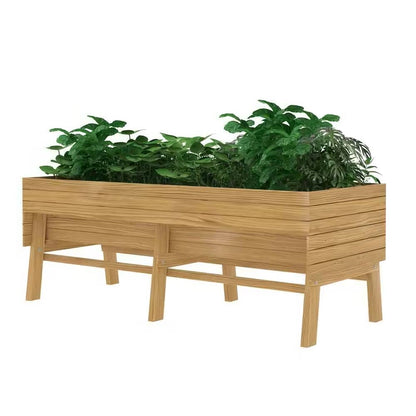 Outdoor Modern Natural Cedar Wood Raised Garden Bed Planter 70-inch x 31-inch
