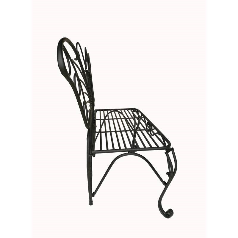 Modern Metamorphosis Metal Butterfly Garden Bench Black