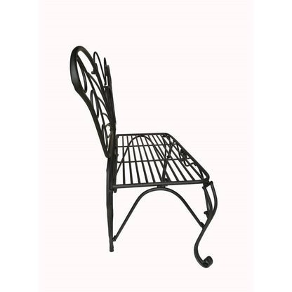 Modern Metamorphosis Metal Butterfly Garden Bench Black