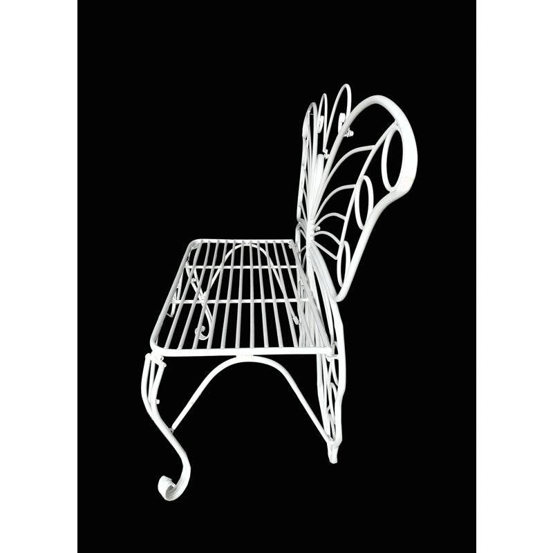 Modern Metamorphosis Metal Butterfly Garden Bench White