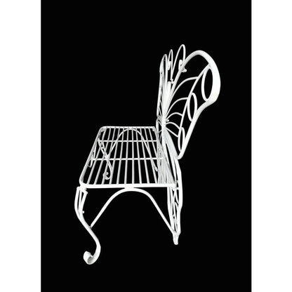 Modern Metamorphosis Metal Butterfly Garden Bench White