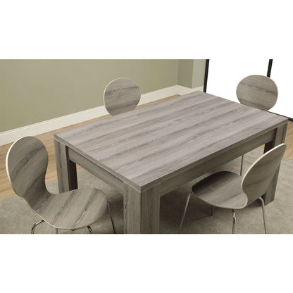 Modern Block Leg Rectangular Dining Table in Dark Taupe Wood Finish