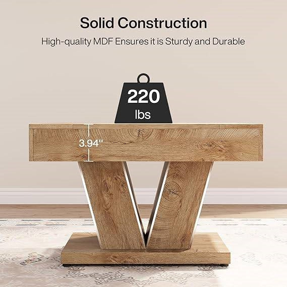FarmHome Sturdy Crisscross Natural Wooden Coffee Table
