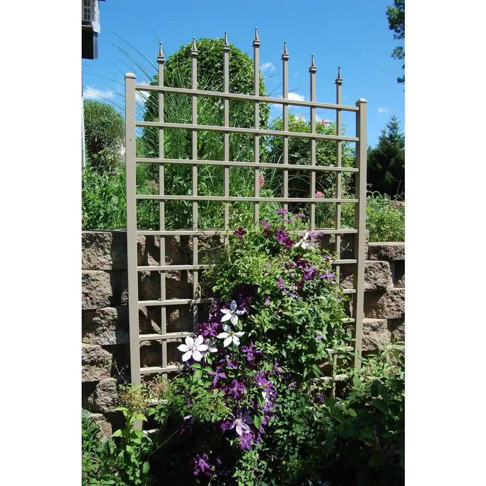 8-Foot Outdoor Garden Trellis in Mocha Brown Vinyl PVC
