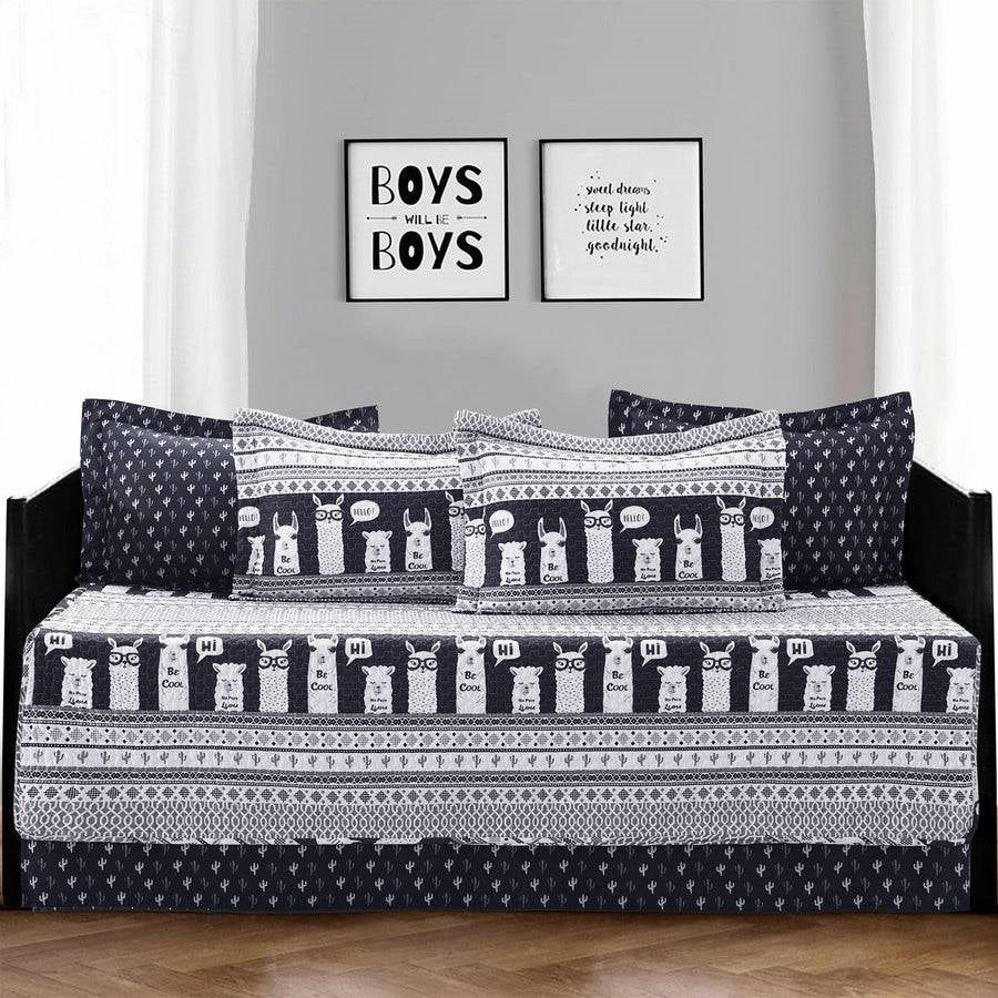 Navy Llama Cactus 6 Piece Lightweight Daybed Cover Set