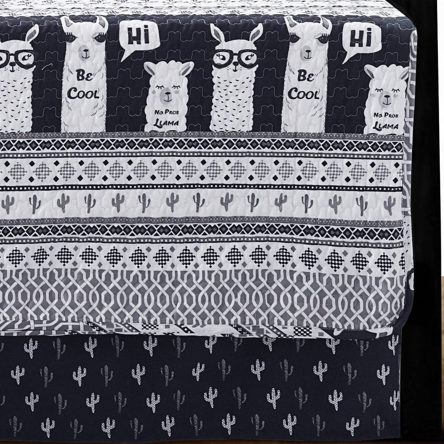 Navy Llama Cactus 6 Piece Lightweight Daybed Cover Set