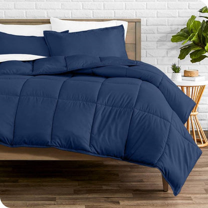 Full/Double Size All Season Super Soft Down Alternative Comforter Set Navy