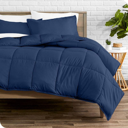 Full/Double Size All Season Super Soft Down Alternative Comforter Set Navy