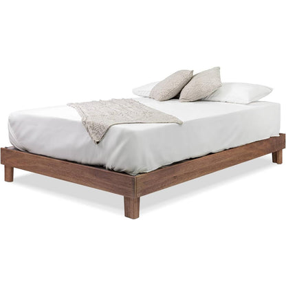 Queen Size Made In USA Handmade Amish Heavy Duty Platform Bed Frame Oak