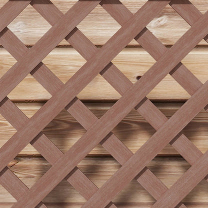 Outdoor Brown Wooden Lattice Trellis Raised Garden Bed Planter Box