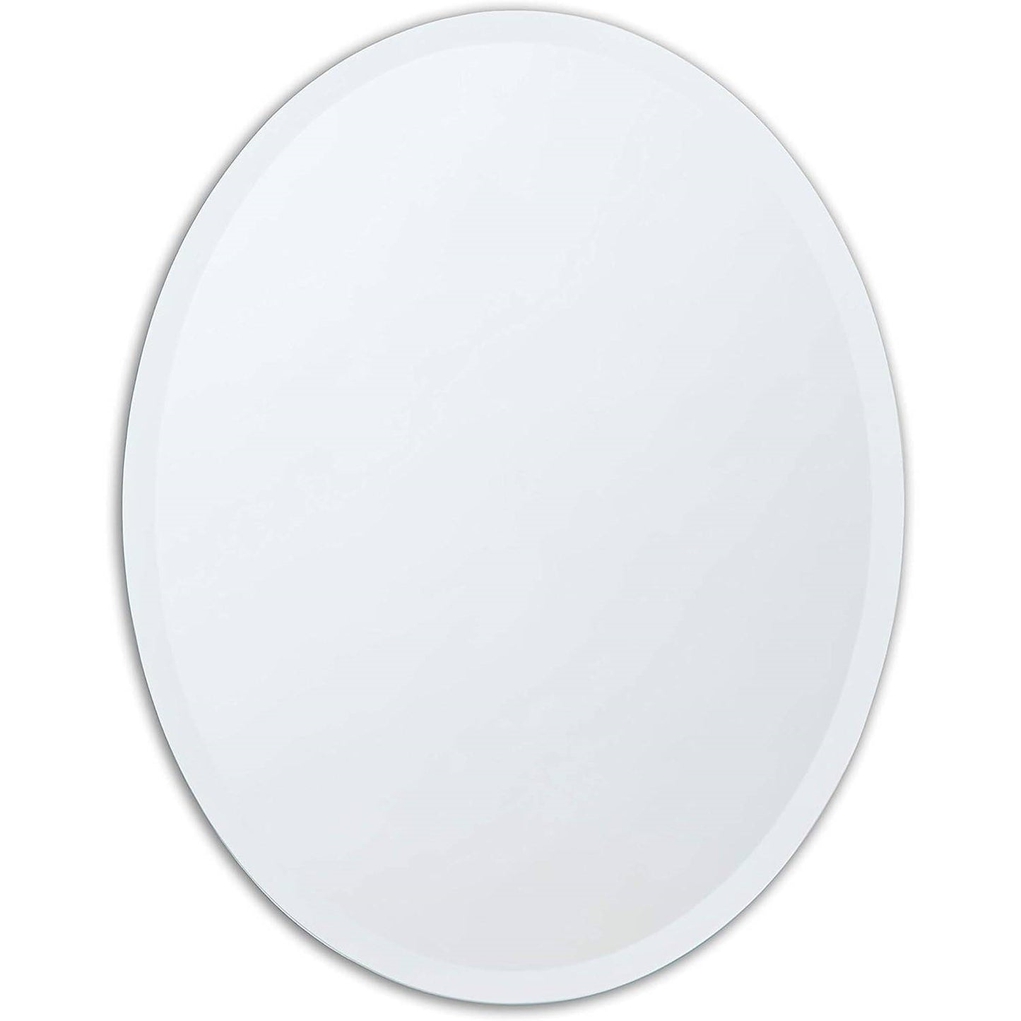 Oval 36-inch Frameless Beveled Vanity Bathroom Bedroom Living Room Wall Mirror
