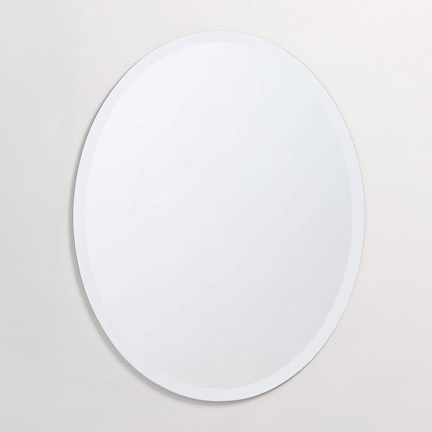 Oval 36-inch Frameless Beveled Vanity Bathroom Bedroom Living Room Wall Mirror