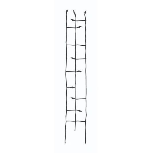 6-Ft High Narrow Garden Trellis in Metal Sprouting Twig Leaf