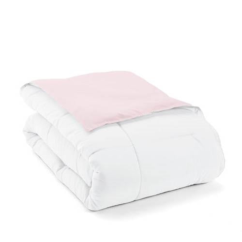 Full/Queen 3-Piece Microfiber Reversible Comforter Set Pink/White