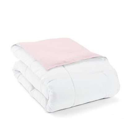 Full/Queen 3-Piece Microfiber Reversible Comforter Set Pink/White