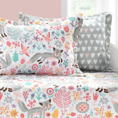 Pink/Grey 6 Piece Fox Daybed Cover Set