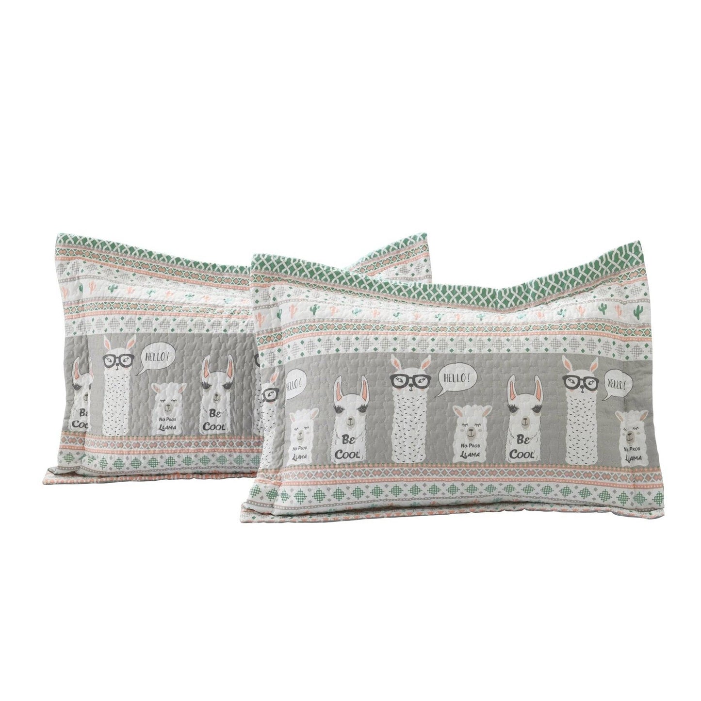 Pink Llama Cactus 6 Piece Lightweight Daybed Cover Set