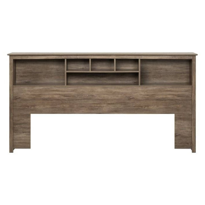 King size Bookcase Headboard in Drifted Gray Finish