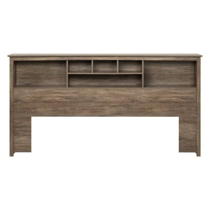 King size Bookcase Headboard in Drifted Gray Finish