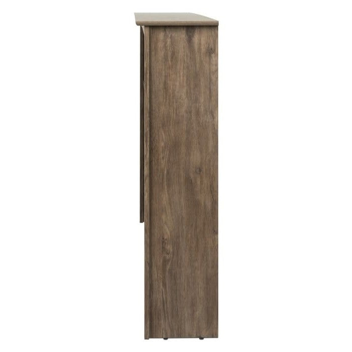 King size Bookcase Headboard in Drifted Gray Finish