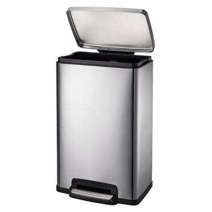 13-Gallon Kitchen Trash Can with Step Lid Stainless Steel