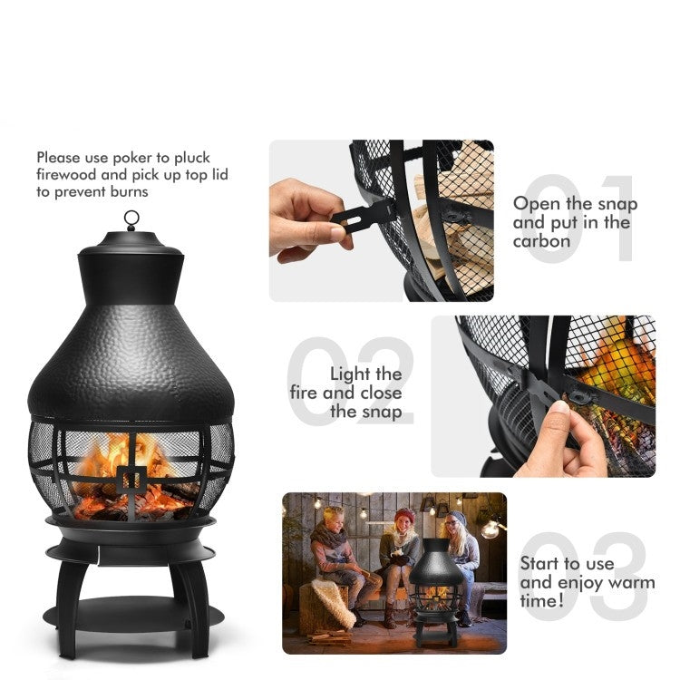 Portable Patio Wood Burning Chimenea Fireplace