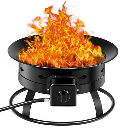 Portable Propane Gas Firebowl Fire Pit with Cover and Carry Kit