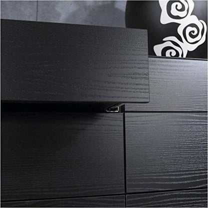 Sturdy 6 Drawer Double Dresser in Black Woodgrain