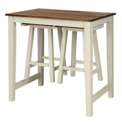 3 Piece Scandinavian Counter Height Pub Saddle Bar Set