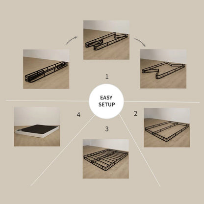 Queen size 8-inch Metal Frame Box-Spring Mattress Foundation with Cover