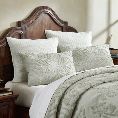 Queen Size OverSized 100% Cotton Chenille 3 PCS Coverlet Bedspread Set in Sage