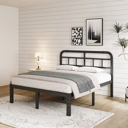 Queen Size Heavy Duty Platform Bed Frame w/ Headboard