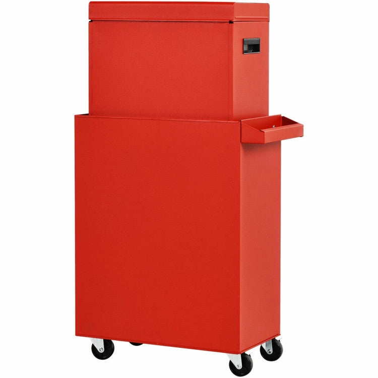 Red Heavy Duty Steel Lockable Rolling Garage Tool Chest Storage Box