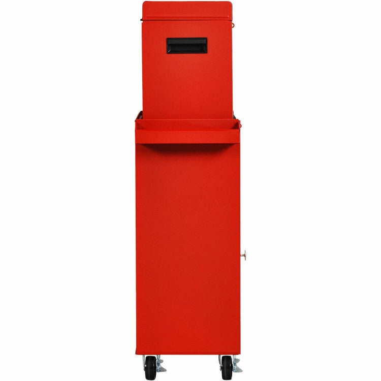 Red Heavy Duty Steel Lockable Rolling Garage Tool Chest Storage Box