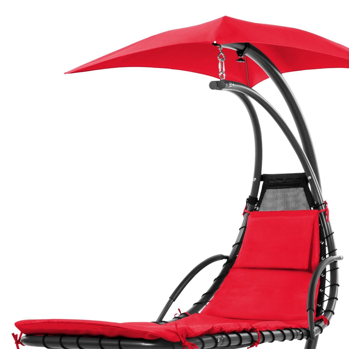 Red Single Person Modern Chaise Lounger Hammock Chair Porch Swing