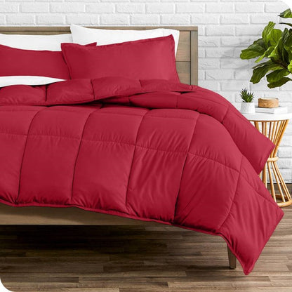 Twin Size All Season Super Soft Down Alternative Comforter Set Red