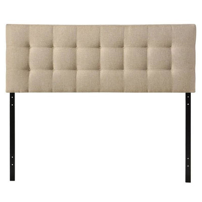 Full size Modern Beige Tan Taupe Fabric Tufted Upholstered Headboard